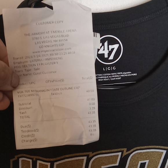 Las Vegas Golden Knights 2023 Stanley Cup champions black tshirt/Size Large.NWT. - Picture 4 of 11